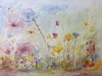 Aquarel bloemenveld, Ophalen of Verzenden