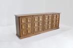 Vintage Brutalist Dressoir  1970s, Huis en Inrichting, Kasten | Dressoirs, Ophalen, Eikenhout, Zo goed als nieuw, 200 cm of meer