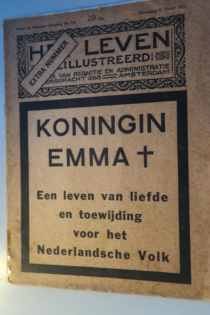 koninging Emma,editie Het Leven Ill. magazine uit 1934, Boeken, Geschiedenis | Vaderland, Gelezen, Ophalen of Verzenden