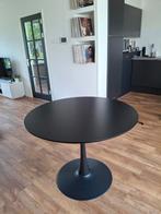 Eettafel Zwart essen fineer, Huis en Inrichting, Tafels | Eettafels, Ophalen, Rond, Zo goed als nieuw, Vier personen