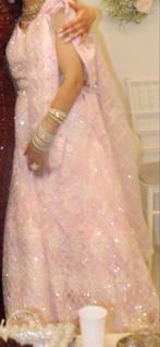 Prachtige Indiase Lehenga Sari dames jurk gala feest, Roze, Gedragen, Onder de knie, Ophalen