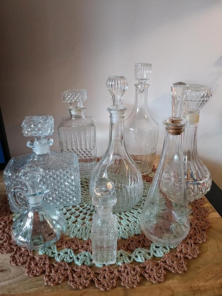 Vintage Glazen Karaffen Set, Antiek en Kunst, Antiek | Glas en Kristal, Ophalen