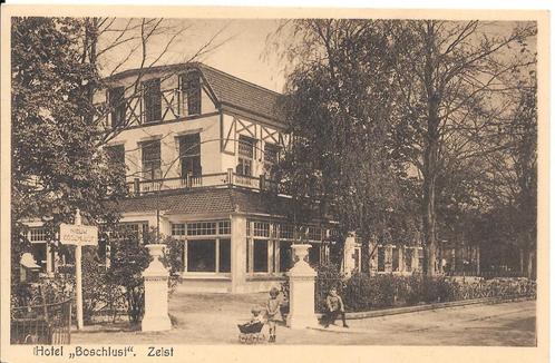 Zeist, Hotel Boschlust met kinderen aan de Boschlaan, Verzamelen, Ansichtkaarten | Nederland, Ongelopen, Utrecht, Voor 1920, Ophalen of Verzenden