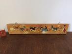 Kinderkapstokje met getekende diertjes jaren 60 kapstok hout, Ophalen of Verzenden, Gebruikt
