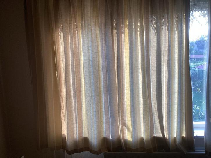 Gestreepte overgordijnen - 1,50 x 1,70 - 2 stuks, Huis en Inrichting, Stoffering | Gordijnen en Lamellen, Zo goed als nieuw, 150 tot 200 cm