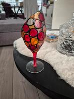 Wijnglas met Glas in Lood Decoratie, Huis en Inrichting, Ophalen of Verzenden