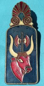 GRIEKSE EMAILLE PAPIER HOUDER KLEM PAPERCLIP STIER STRIJDER, Verzenden