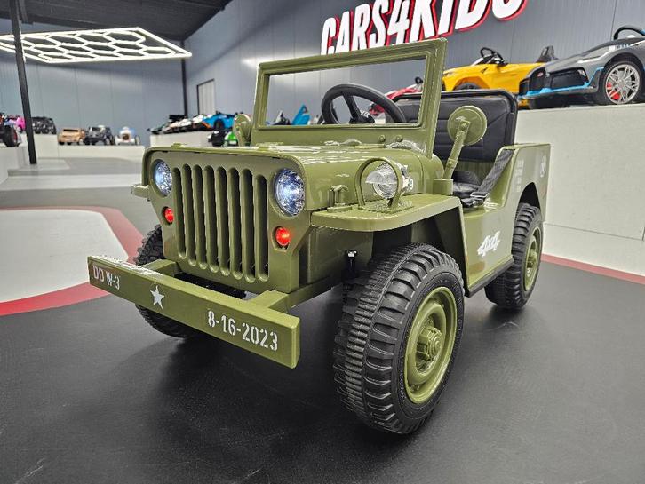 Kinderauto Willy jeep - soft start - leren zit - met RC, Kinderen en Baby's, Speelgoed | Buiten | Accuvoertuigen, Nieuw, Ophalen of Verzenden