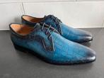 Handpainted herenschoenen maat 43 nieuw in doos, Magnanni, Blauw, Nieuw, Ophalen of Verzenden