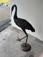 Koperen reiger, tuinbeeld, reiger, Ophalen of Verzenden, Gebruikt, Metaal, Overige typen