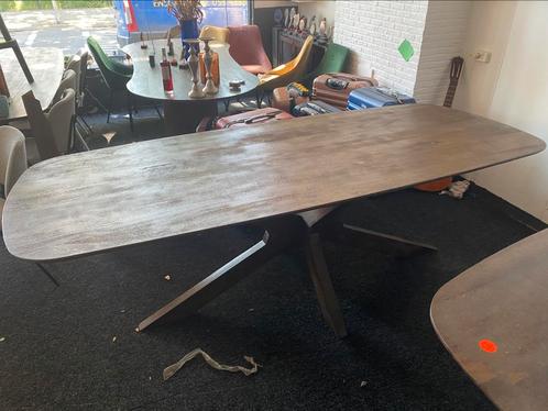 Tafel deens ovaal 240x105 notenhout matrix poot, Huis en Inrichting, Tafels | Eettafels, Nieuw, 200 cm of meer, Vijf personen of meer
