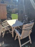 Tuinset wit met kussens, Ophalen, 4 zitplaatsen, Kunststof, Gebruikt