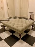 Grote gecapitonneerde voetenbank / salontafel, Ophalen, Gebruikt, 125 cm of meer, Metaal