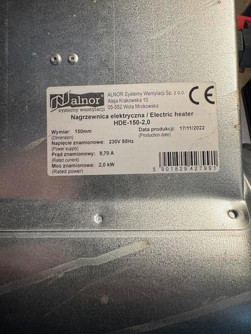 Alnor HDE-150-2.0 Elektrische Voorverwarmer beschikbaar voor biedingen