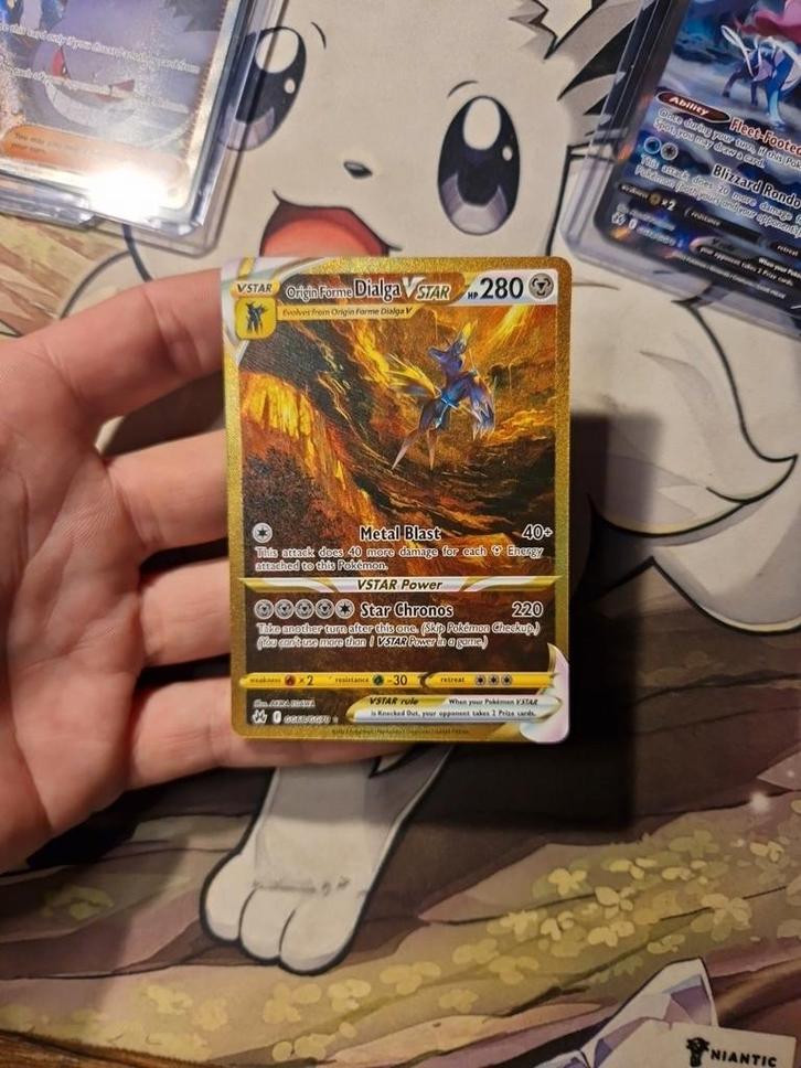 Dialga Vstar Gold Origin Forme GG68 Crown Zenith, Hobby en Vrije tijd, Verzamelkaartspellen | Pokémon, Zo goed als nieuw, Losse kaart