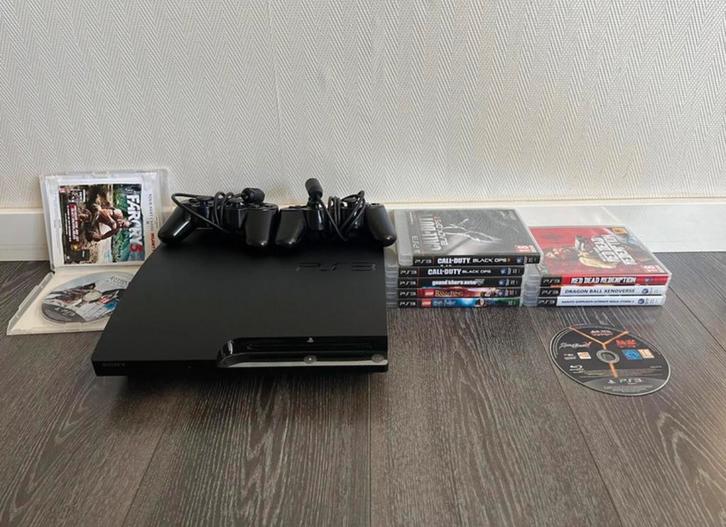 Playstation 3, Spelcomputers en Games, Spelcomputers | Sony PlayStation 3, Zo goed als nieuw, Phat, 500 GB, Met 2 controllers