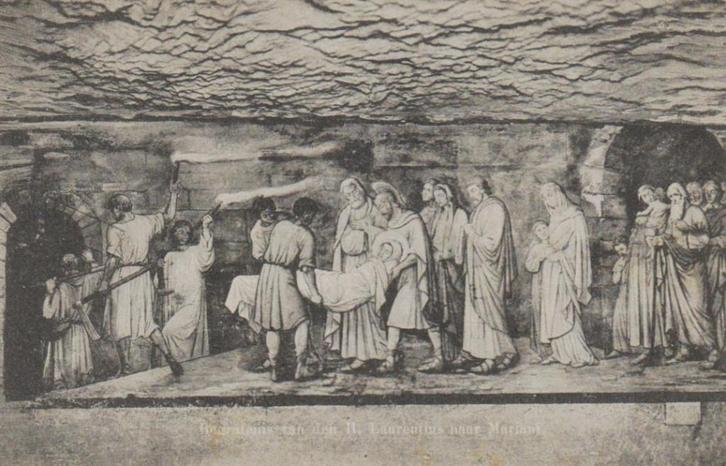 92 Valkenburg Begrafenis van de Heilige Laurentius 1925, Verzamelen, Ansichtkaarten | Nederland, Ongelopen, Limburg, 1920 tot 1940