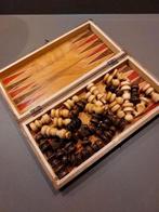 schaakspel / backgammon in houten doosje, Hobby en Vrije tijd, Reisspel, Een of twee spelers, Gebruikt, Ophalen of Verzenden