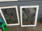 Twee glas in lood ramen ( prijs per twee), Doe-het-zelf en Verbouw, Glas en Ramen, Ophalen, Gevelraam of Ruit, Glas in lood, Minder dan 80 cm