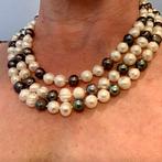 Lange Vintage parelketting met barok parels, Ophalen of Verzenden, Zo goed als nieuw, Wit, Overige materialen