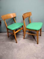 Farstrup stoelen,, Farstrup, vintage, teak stoelen, Danish furniture, Twee, Gebruikt, Hout