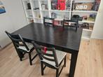 Zwarte Houten Eettafel 80x160cm, Huis en Inrichting, Tafels | Eettafels, Ophalen, Gebruikt, 50 tot 100 cm, 150 tot 200 cm