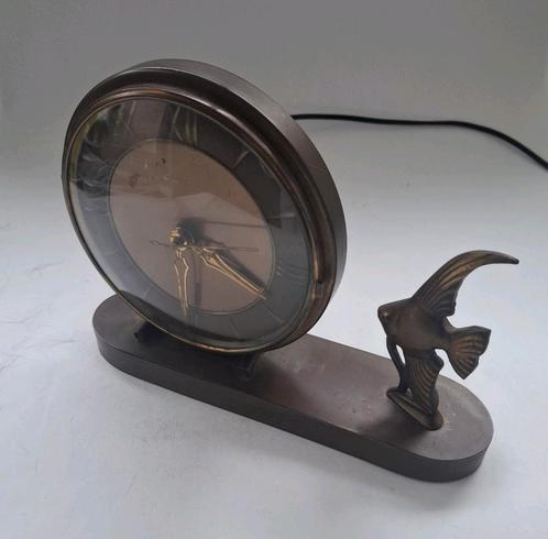Vintage Bronzen Art Deco Klok, Antiek en Kunst, Antiek | Klokken, Ophalen of Verzenden