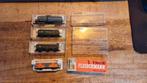 4 stuks wagon/ rijtuig N spoor fleischmann, Gelijkstroom, Fleischmann, Wagon, Ophalen of Verzenden