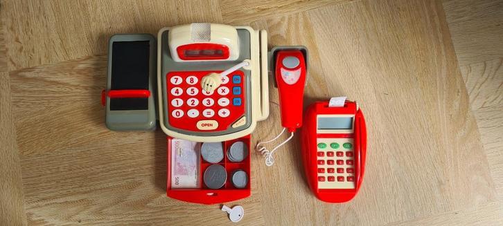Speelgoed kassa met scanner, nepgeld en pin, Kinderen en Baby's, Speelgoed | Overig, Gebruikt, Jongen of Meisje, Ophalen of Verzenden
