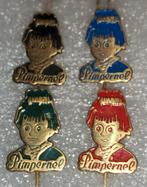 Pimpernel Speldjes - Set van 4, Verzamelen, Ophalen of Verzenden, Gebruikt, Figuurtje, Speldje of Pin