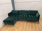 Mooie luxe groene suede velvet velours hoekbank - GEREINIGD!, Huis en Inrichting, Ophalen, 250 tot 300 cm, Luxe, Hoekbank