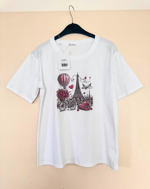 Nieuw glitter t-shirt one size, Kleding | Dames, T-shirts, Nieuw, Maat 38/40 (M), Wit, Korte mouw, Ophalen of Verzenden