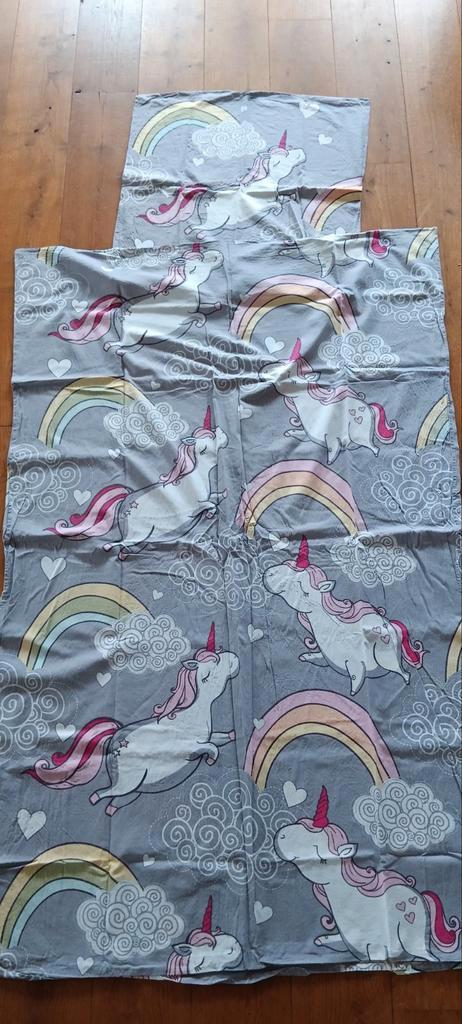 Dekbedovertrek eenhoorn / unicorn, eenpersoonsbed, ZGAN, Kinderen en Baby's, Kinderkamer | Beddengoed, Zo goed als nieuw, Dekbedovertrek