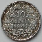 Zilveren dubbeltje 1941, Postzegels en Munten, Zilver, Koningin Wilhelmina, 10 cent, Ophalen of Verzenden