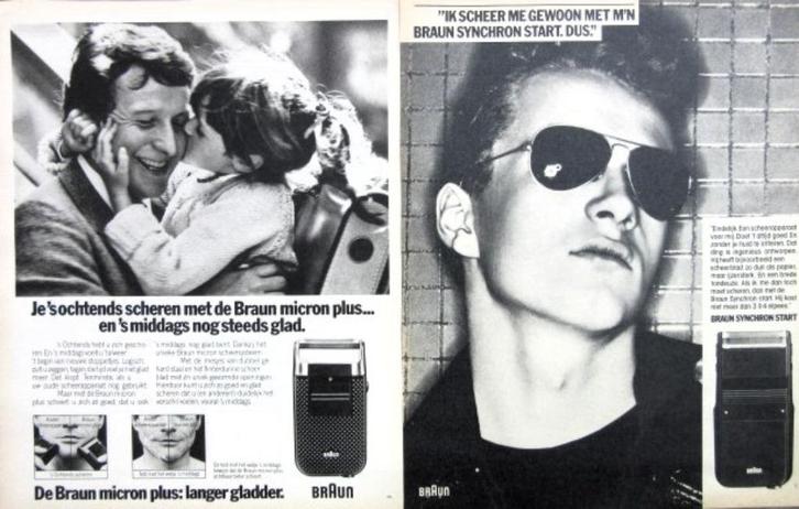 37 vintage reclames Braun 69-81 scheerapparaat Sixtant, Verzamelen, Merken en Reclamevoorwerpen, Gebruikt, Verzenden