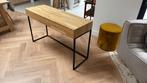 Eiken dressoir / bureautje met wandplank -  130 x 45 cm, Ophalen, 100 tot 150 cm, Zo goed als nieuw, Met lade(s)