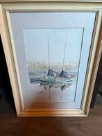 Aquarel met zalmschouwen in de Biesbosch, Ophalen