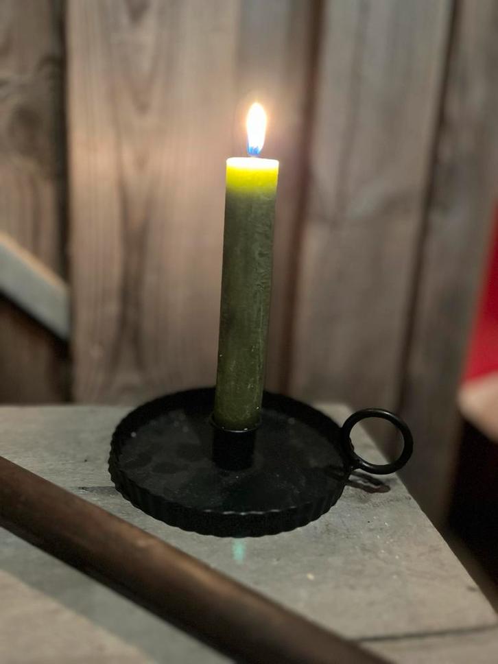 Zwarte Dinnerkaars Houder met Oor, Huis en Inrichting, Woonaccessoires | Kandelaars en Kaarsen, Nieuw, Kandelaar, Minder dan 25 cm