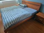 Tweepersoonsbed kersenhout met 2 nachtkastjes, Ophalen, Tweepersoons, Zo goed als nieuw, 180 cm