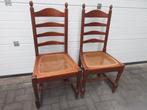 5 keuken stoelen hout met webbing uitneembare zitting, Ophalen, Gebruikt, Bruin, Overige materialen