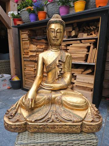Birmese Mandalay Boedha.  70cm hoog. Bladgoud.  beschikbaar voor biedingen