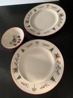 Wedgwood windsor  Christmas 2 dinerborden en 1 kom, Ophalen of Verzenden, Zo goed als nieuw, Bord(en), Wedgwood