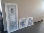 Set van 3 Wanddecoratie Schilderijen, Minder dan 50 cm, Ophalen of Verzenden, 75 cm of meer, Print