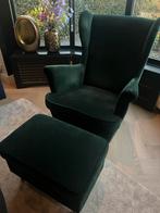 Groene Fauteuil met Voetenbank van de Ikea, Huis en Inrichting, Fauteuils, Ophalen, Zo goed als nieuw, Stof, 75 tot 100 cm