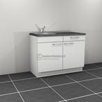 Nieuw keukenblok 1.20m spoelbak links, op voorraad !!, Ophalen, 100 tot 150 cm, Wit, Nieuw