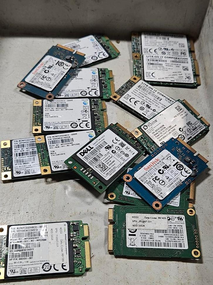 Verschillende merken 32gb msata ssd strip, Computers en Software, Harde schijven, Gebruikt, Laptop, Intern, SSD, Ophalen of Verzenden