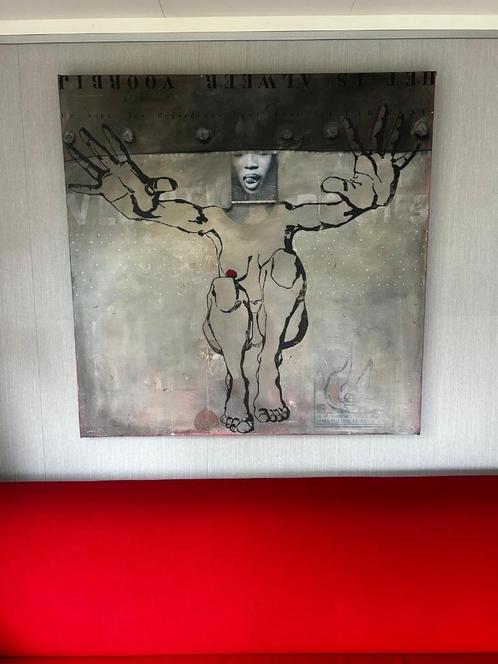 Schilderij Maayke Schuitema 120 x 120 cm (hxb), Antiek en Kunst, Kunst | Schilderijen | Modern, Ophalen