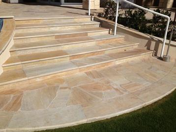TOPPRIJS flagstones Brasil Yellow 2,5-4 cm dik beschikbaar voor biedingen