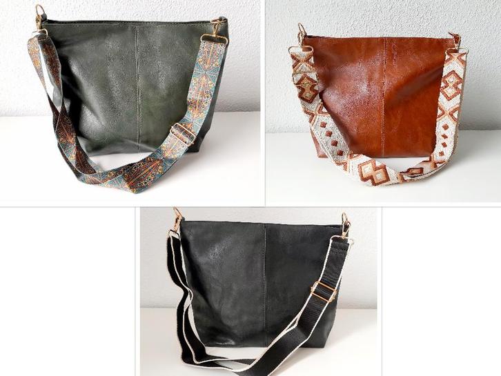 Schoudertassen cross body PU leder 15 stuks of per stuk, Sieraden, Tassen en Uiterlijk, Tassen | Schoudertassen, Nieuw, Zwart