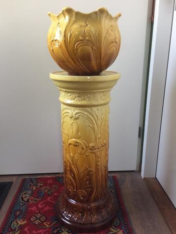 piedestal jardiniere zuil engels leeds art pottery bloempot beschikbaar voor biedingen